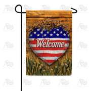 America Forever Patriotic Heart Welcome Garden Flag