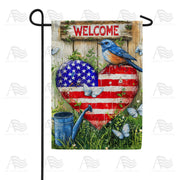 America Forever Patriotic Bluebird Welcome Garden Flag