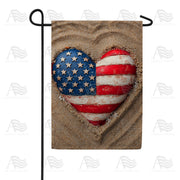 America Forever Patriotic Beach Heart Garden Flag