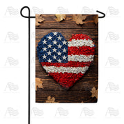 America Forever Patriotic Petal Heart Garden Flag