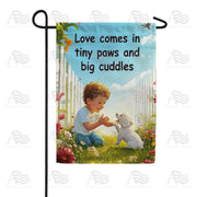 America Forever Love Tiny Paws Big Cuddles Picket Fence Garden Flag