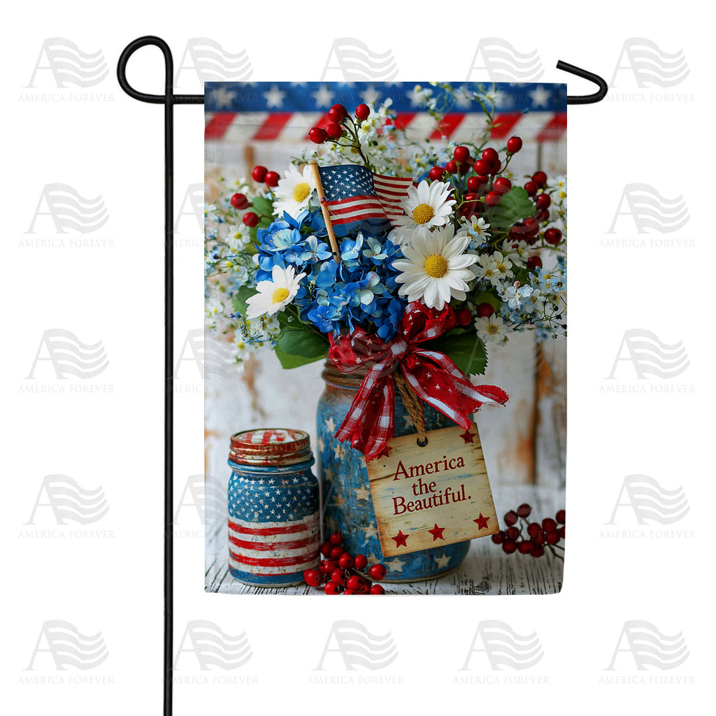 America Forever America the Beautiful Mason Jar Garden Flag