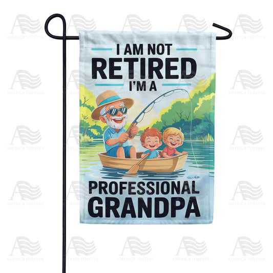 Professional Grandpa Fishing with Grandkids Double Sided Garden Flag