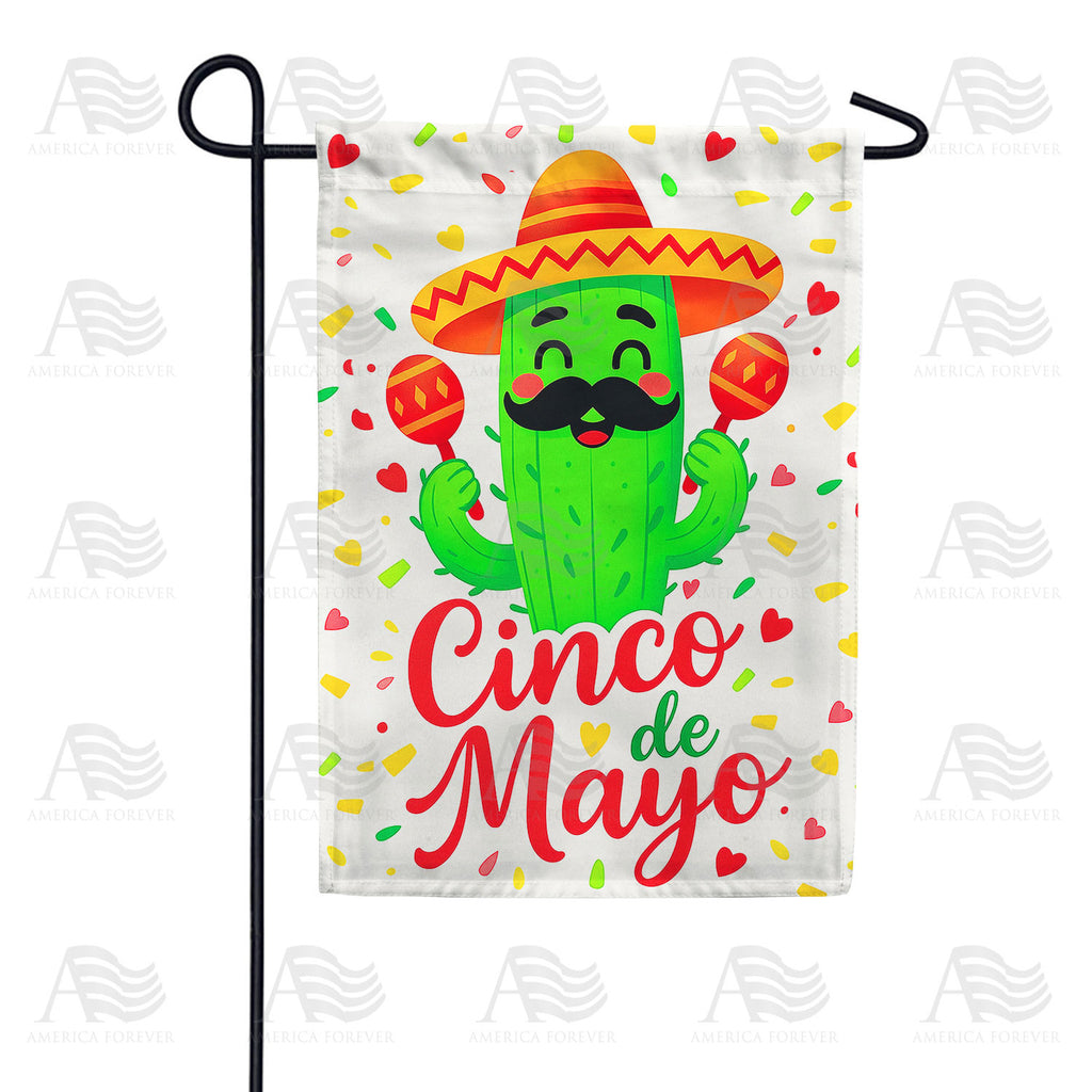Cinco de Mayo Festive Cactus Double Sided Garden Flag
