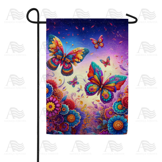 Mandala Butterflies Garden Flag