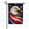Patriotic Bald Eagle with American Flag Stars Garden Flag