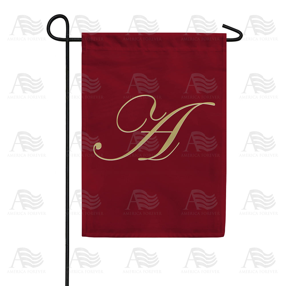 America Forever Ornate Script Monogram Garden Flag