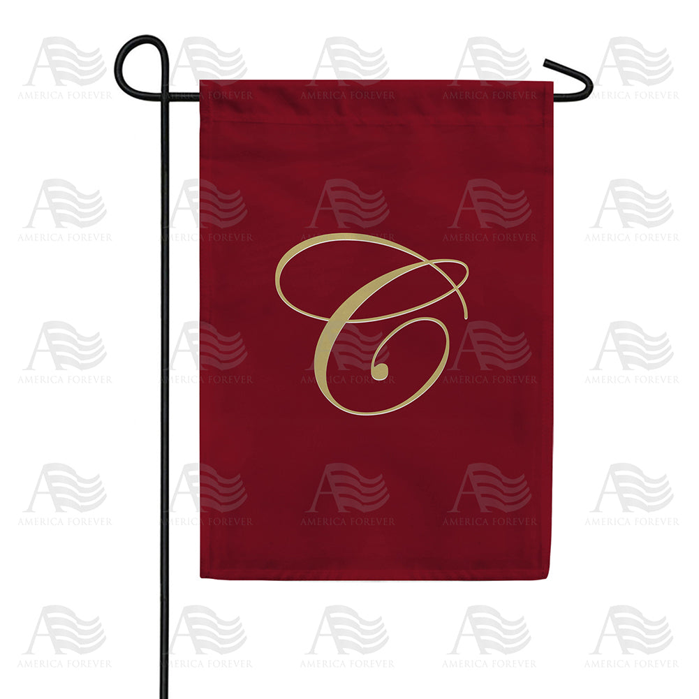 America Forever Ornate Script Monogram Garden Flag