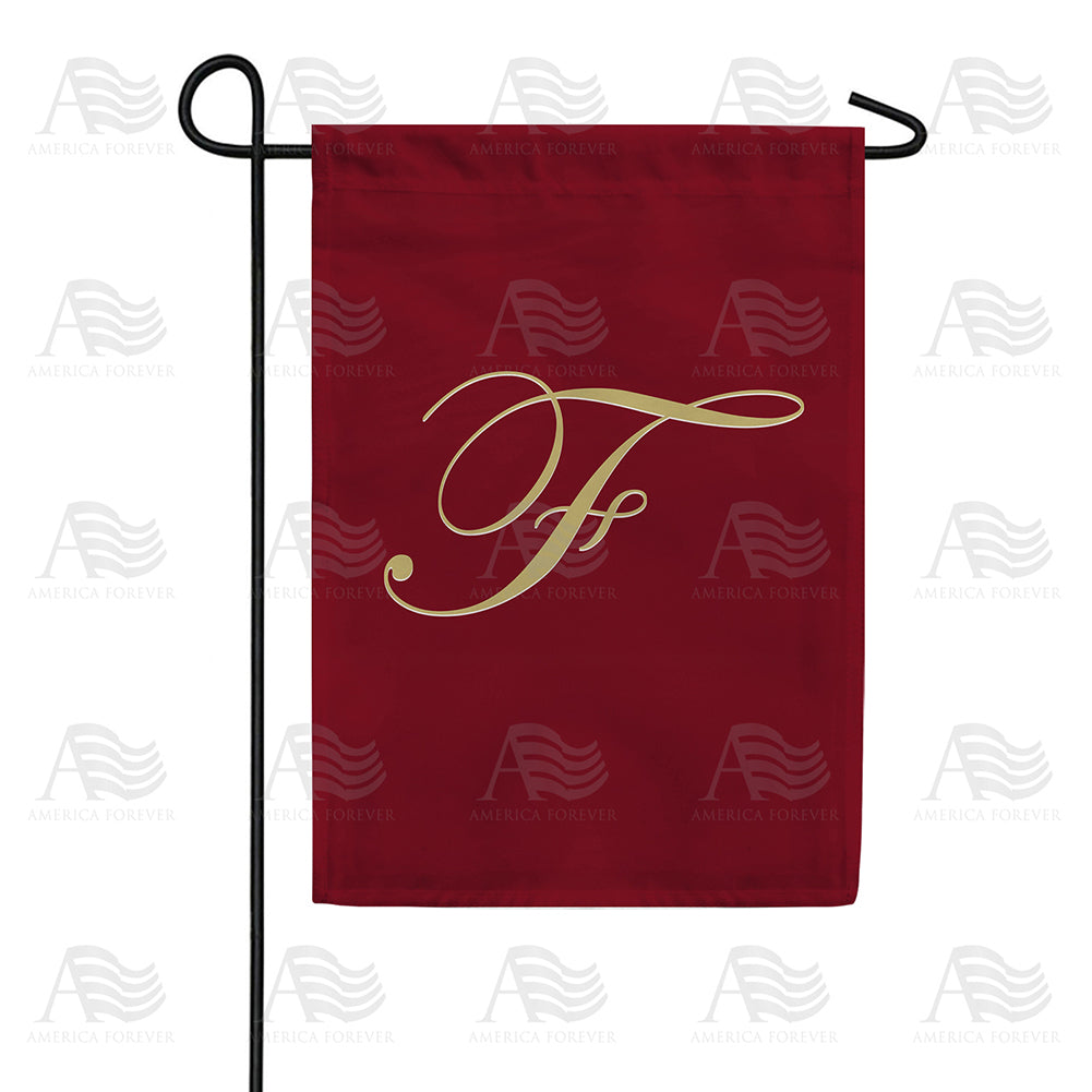 America Forever Ornate Script Monogram Garden Flag
