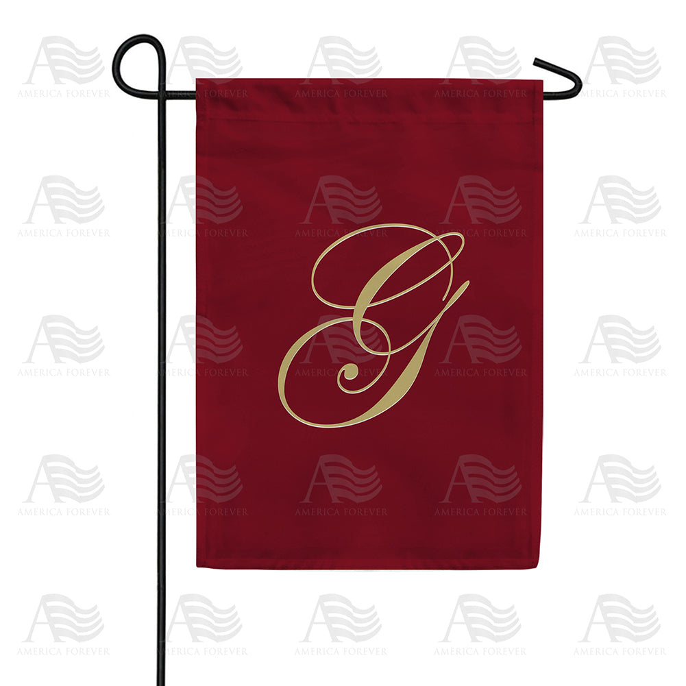 America Forever Ornate Script Monogram Garden Flag