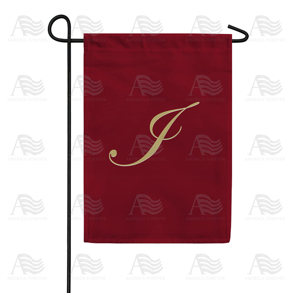 America Forever Ornate Script Monogram Garden Flag