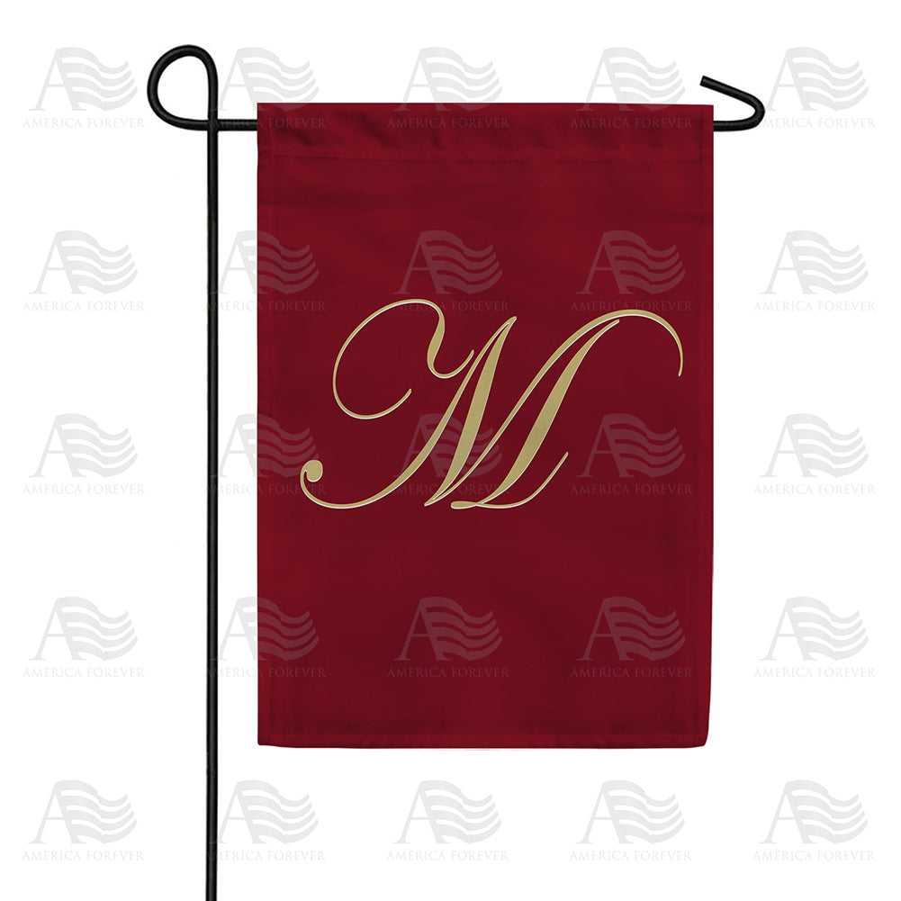 America Forever Ornate Script Monogram Garden Flag