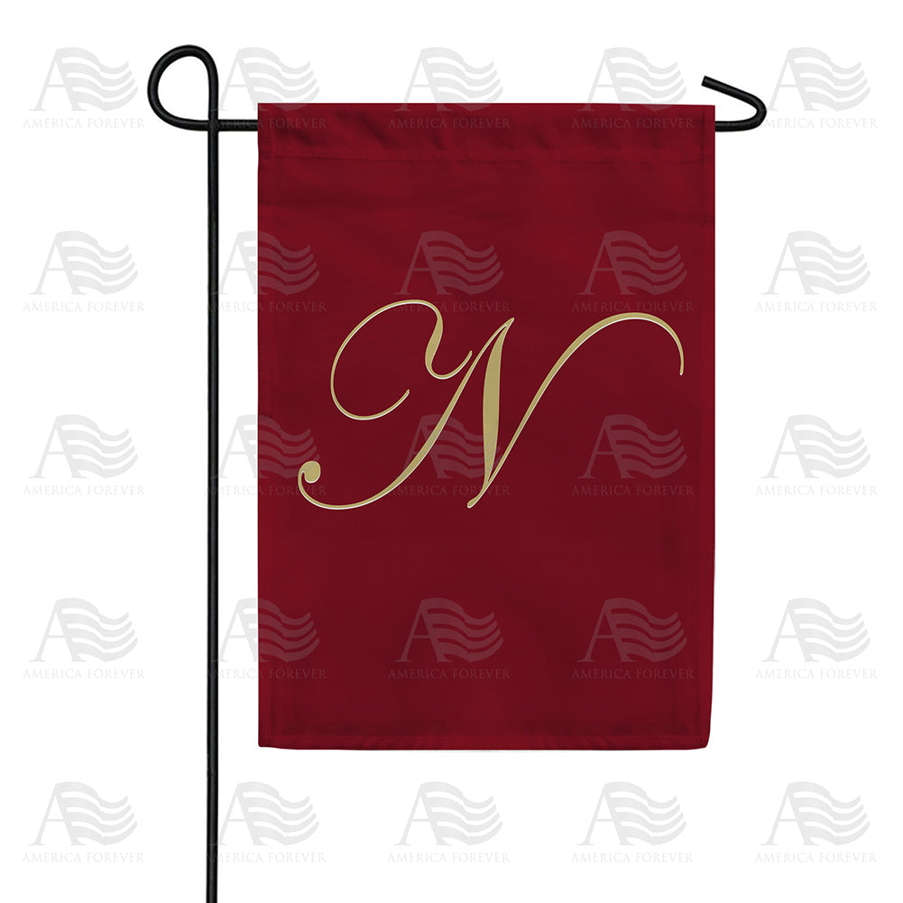 America Forever Ornate Script Monogram Garden Flag