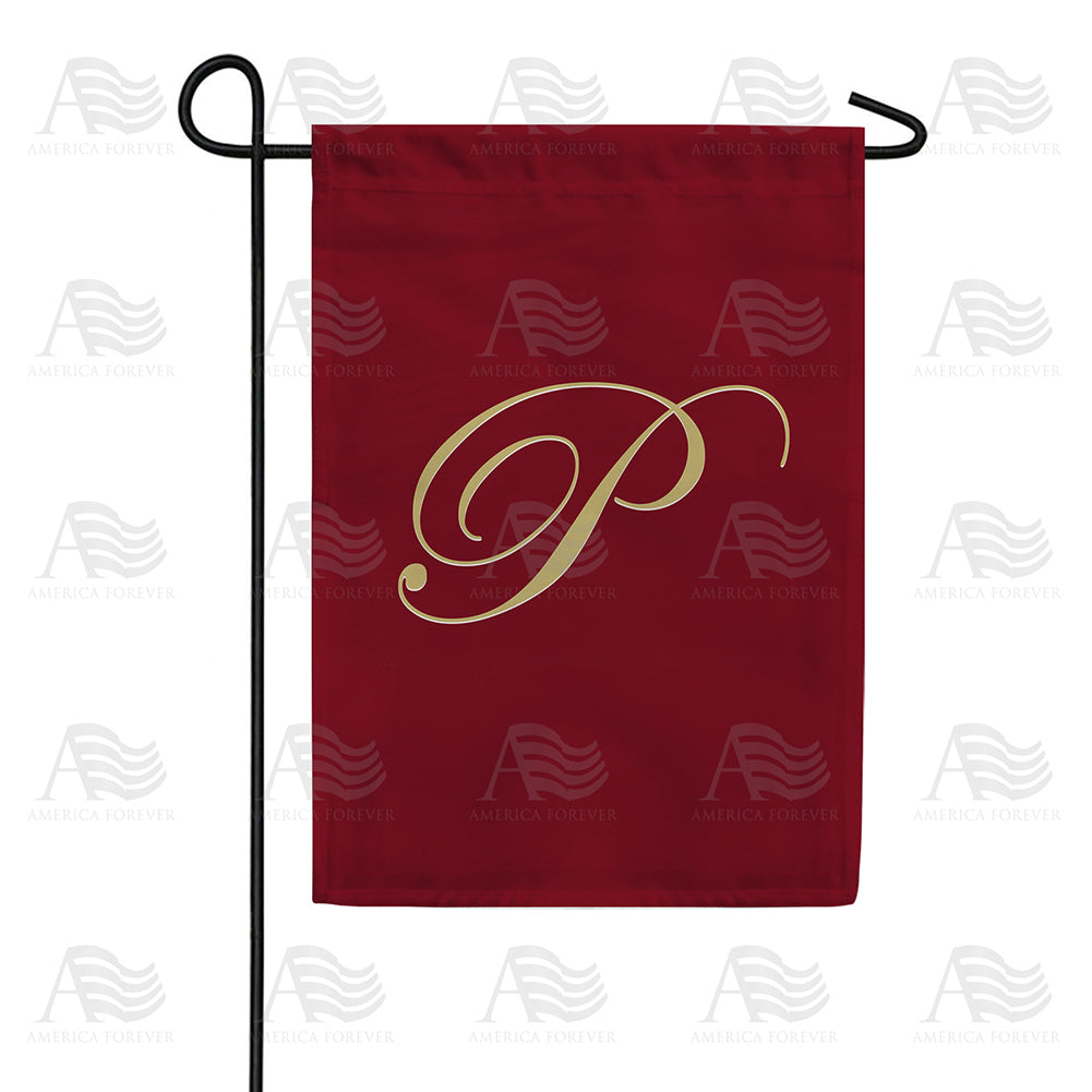 America Forever Ornate Script Monogram Garden Flag