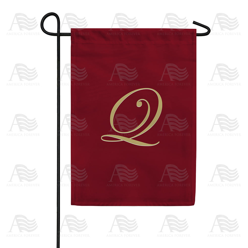 America Forever Ornate Script Monogram Garden Flag
