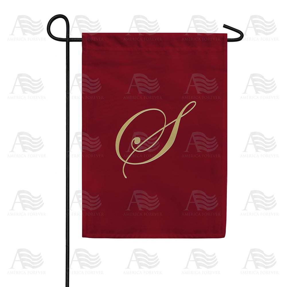 America Forever Ornate Script Monogram Garden Flag