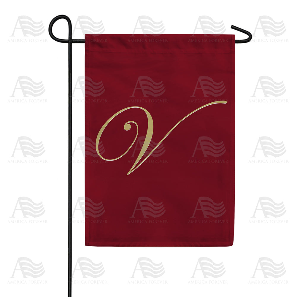 America Forever Ornate Script Monogram Garden Flag