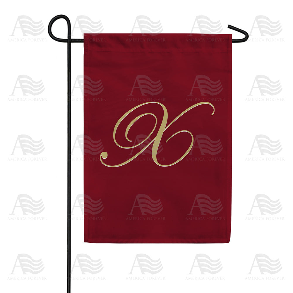 America Forever Ornate Script Monogram Garden Flag