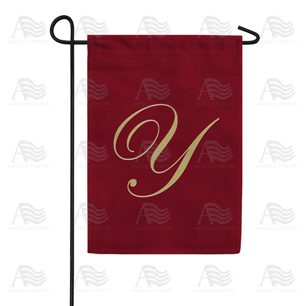 America Forever Ornate Script Monogram Garden Flag