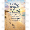 Walk By Faith Beach Footprints Scripture Garden Flag