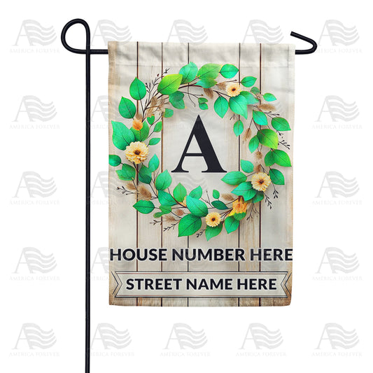 America Forever Personalized Monogram Spring Wreath Garden Flag
