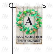 America Forever Personalized Monogram Spring Wreath Garden Flag