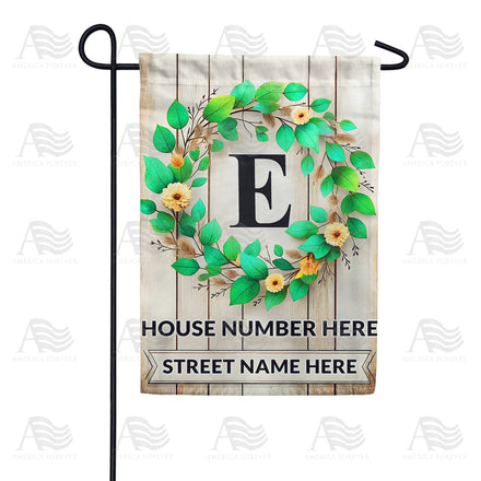 America Forever Personalized Monogram Spring Wreath Garden Flag