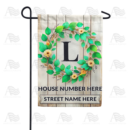 America Forever Personalized Monogram Spring Wreath Garden Flag