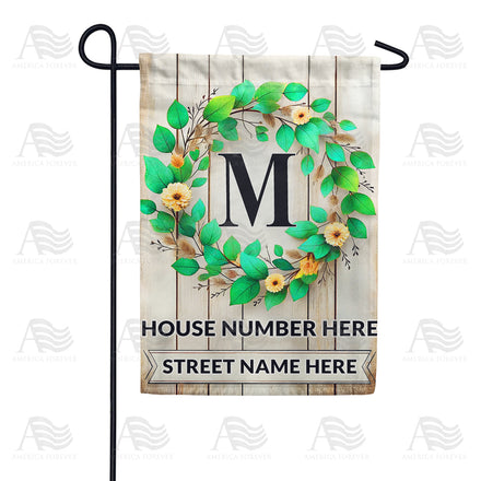 America Forever Personalized Monogram Spring Wreath Garden Flag