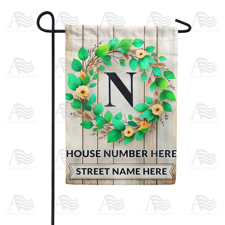 America Forever Personalized Monogram Spring Wreath Garden Flag