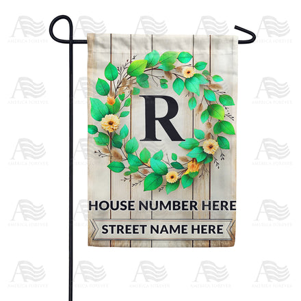 America Forever Personalized Monogram Spring Wreath Garden Flag