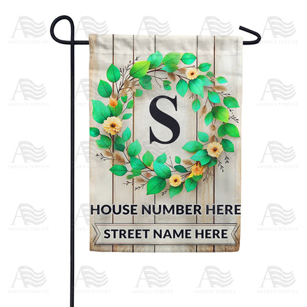 America Forever Personalized Monogram Spring Wreath Garden Flag