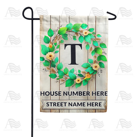 America Forever Personalized Monogram Spring Wreath Garden Flag