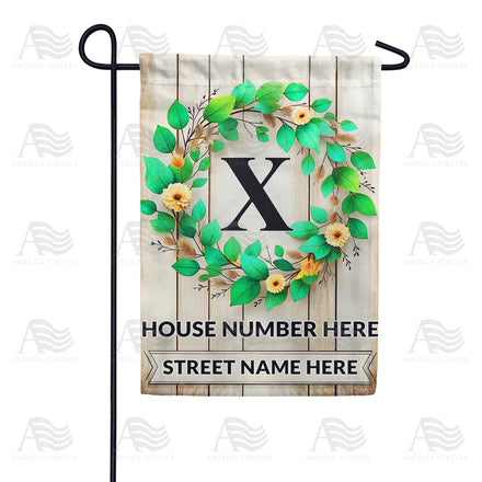 America Forever Personalized Monogram Spring Wreath Garden Flag