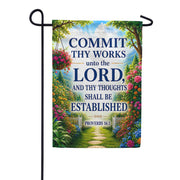 America Forever Proverbs 16:3 Commit Thy Works Garden Flag