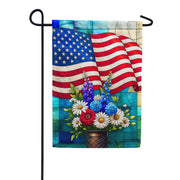 America Forever Patriotic Stained Glass American Flag Garden Flag