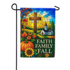 America Forever Faith Family Fall Stained Glass Cross Garden Flag