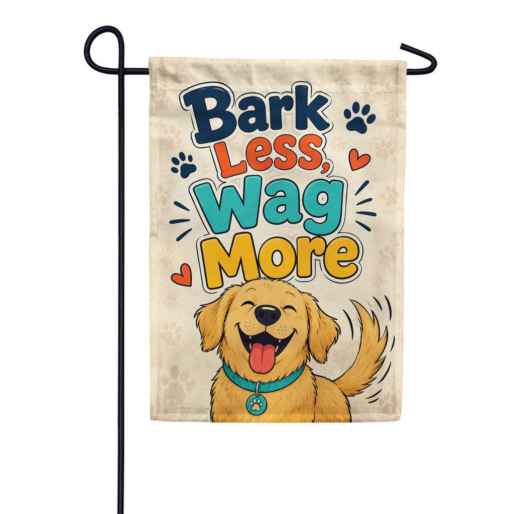 America Forever Bark Less Wag More Happy Dog Garden Flag