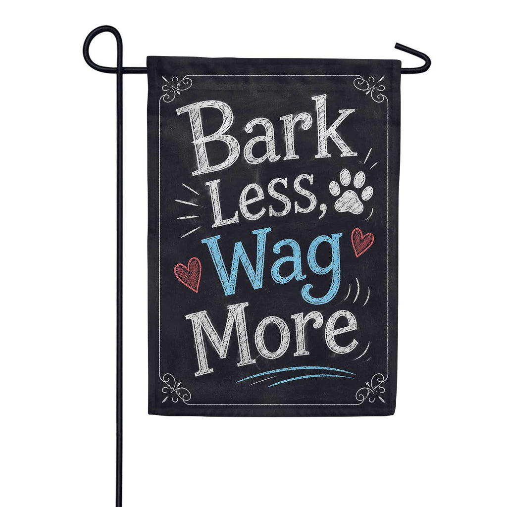 America Forever Bark Less Wag More Dog Paw Chalkboard Garden Flag