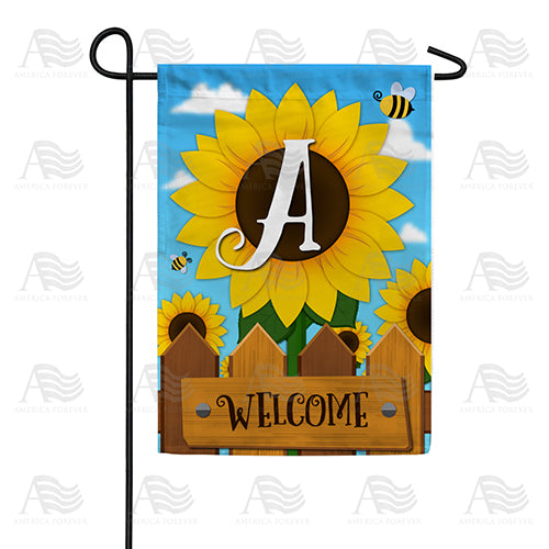 America Forever Sunflower Welcome Monogram Garden Flag