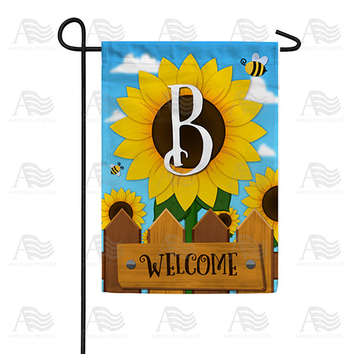 America Forever Sunflower Welcome Monogram Garden Flag