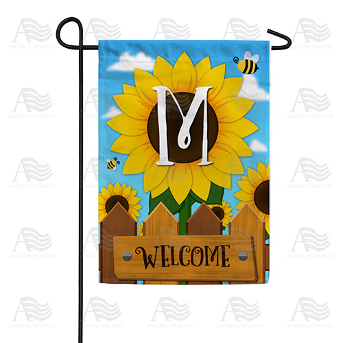 America Forever Sunflower Welcome Monogram Garden Flag