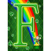 America Forever Leprechaun Rainbow Monogram Garden Flag
