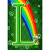 America Forever Leprechaun Rainbow Monogram Garden Flag