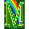 America Forever Leprechaun Rainbow Monogram Garden Flag