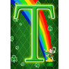 America Forever Leprechaun Rainbow Monogram Garden Flag