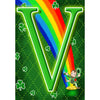 America Forever Leprechaun Rainbow Monogram Garden Flag