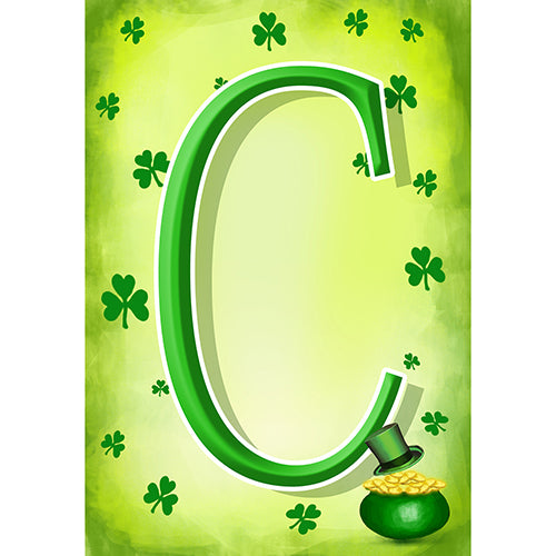 America Forever St. Patty's Pot O' Gold Monogram Garden Flag