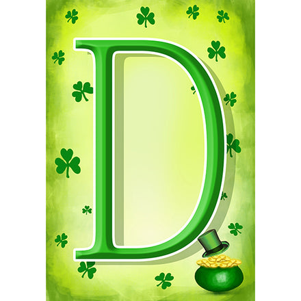 America Forever St. Patty's Pot O' Gold Monogram Garden Flag