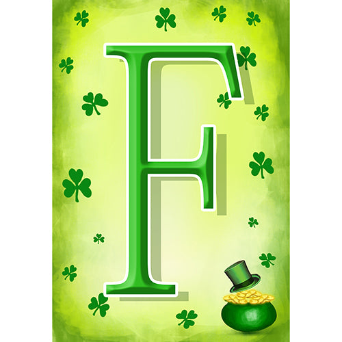 America Forever St. Patty's Pot O' Gold Monogram Garden Flag
